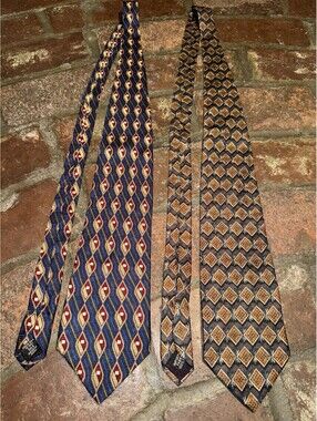Lot of 2 Woodward 100% Silk Men's Neckties Ties